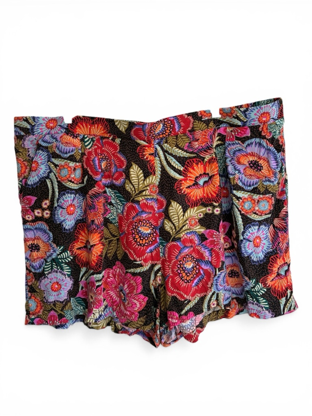 Torrid Multicolor Floral Smocked Waist Shorts Size 6 - Picture 3 of 6